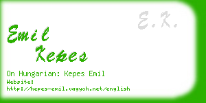 emil kepes business card